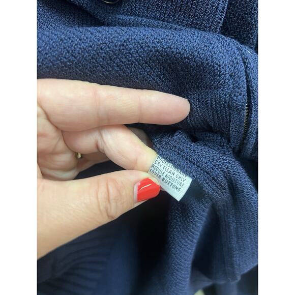 St John Wool Blue Santana Knit Zip Front Jacket Cardigan Size M Worn once - Picture 4 of 8